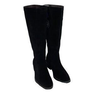 White Mountain Altitude Tall Boot Black Suede Women's 9.5M
